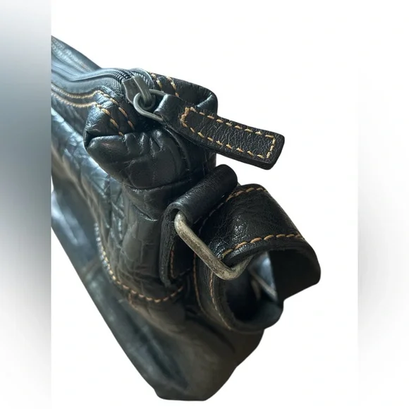 Jack Georges Faux Woven Buffalo Leather Adjustable Shoulder Crossbody Bag. - Picture 13 of 15